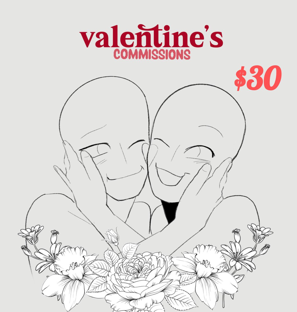 updated prices!

valentines YCH c0mm1ssions! 🤍

two slots open for each YCH!

examples below!
#commissionsopen #commissionsart 