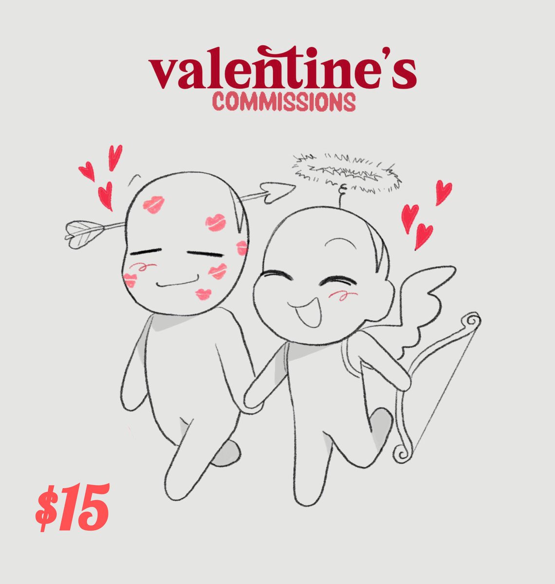 updated prices!

valentines YCH c0mm1ssions! 🤍

two slots open for each YCH!

examples below!
#commissionsopen #commissionsart 