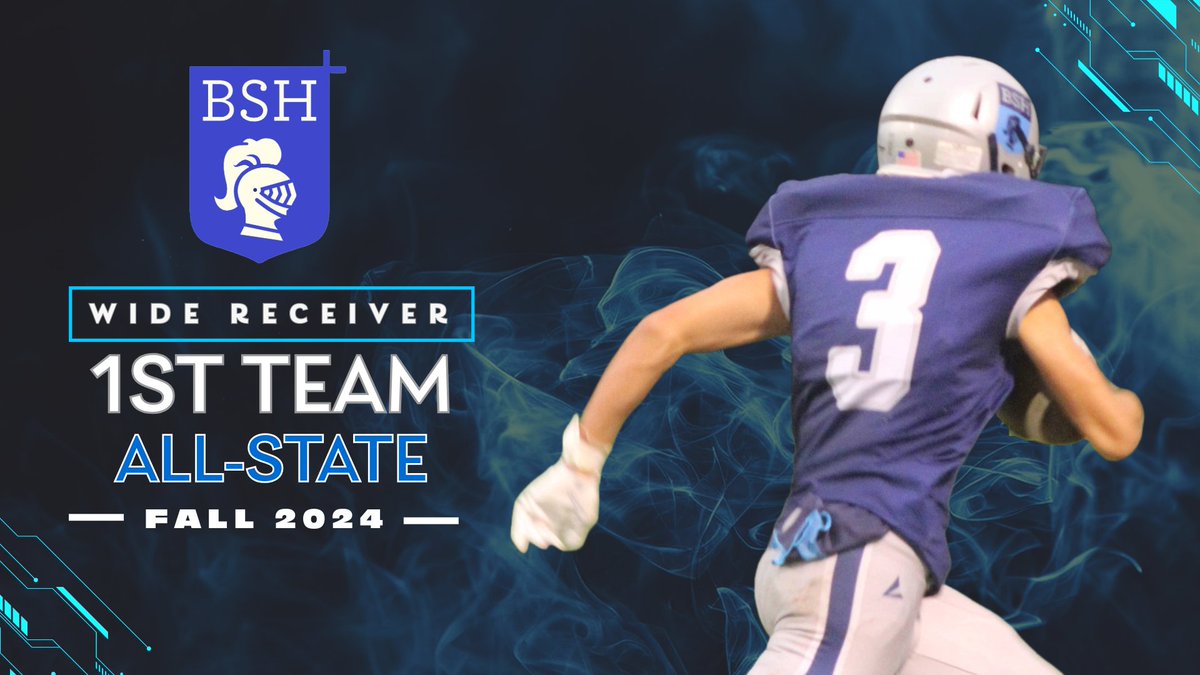 🥇 Congrats to Knights Football player John Loftin, who was recognized as 1st Team All-State for Division II by the VISFL for his play this fall as a Wide Receiver. John came on strong, leading the team in TD catches. Nice work John📷 #HailToThee #bshfootball #allstate