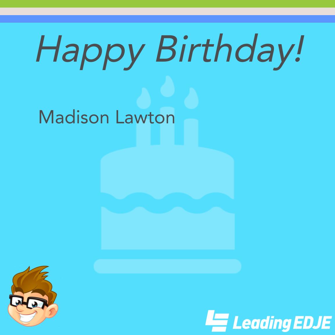 LeadingEDJE's tweet photo. A big birthday shoutout to our amazing January birthday star, Madison! 🎉❄️ We hope your month has been as incredible as you are. Here’s to an amazing year ahead! 🎂✨ #HappyBirthday #JanuaryJoy #Birthday #RealFunGeeks https://t.co/wJCogdTP7F