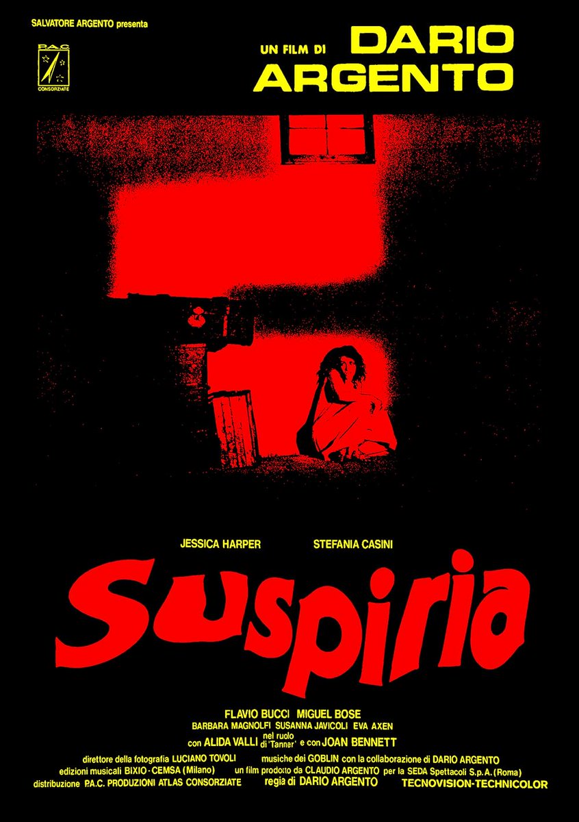 EugWSerra's tweet photo. On February 1, 1977, Suspiria was released in Italy. #Suspiria #DarioArgento #DariaNicolodi #Goblin #JessicaHarper
#StefaniaCasini #FlavioBucci
#MiguelBosé #BarbaraMagnolfi
#SusannaJavicoli #EvaAxén
#AlidaValli #JoanBennett https://t.co/svoREJo1AX