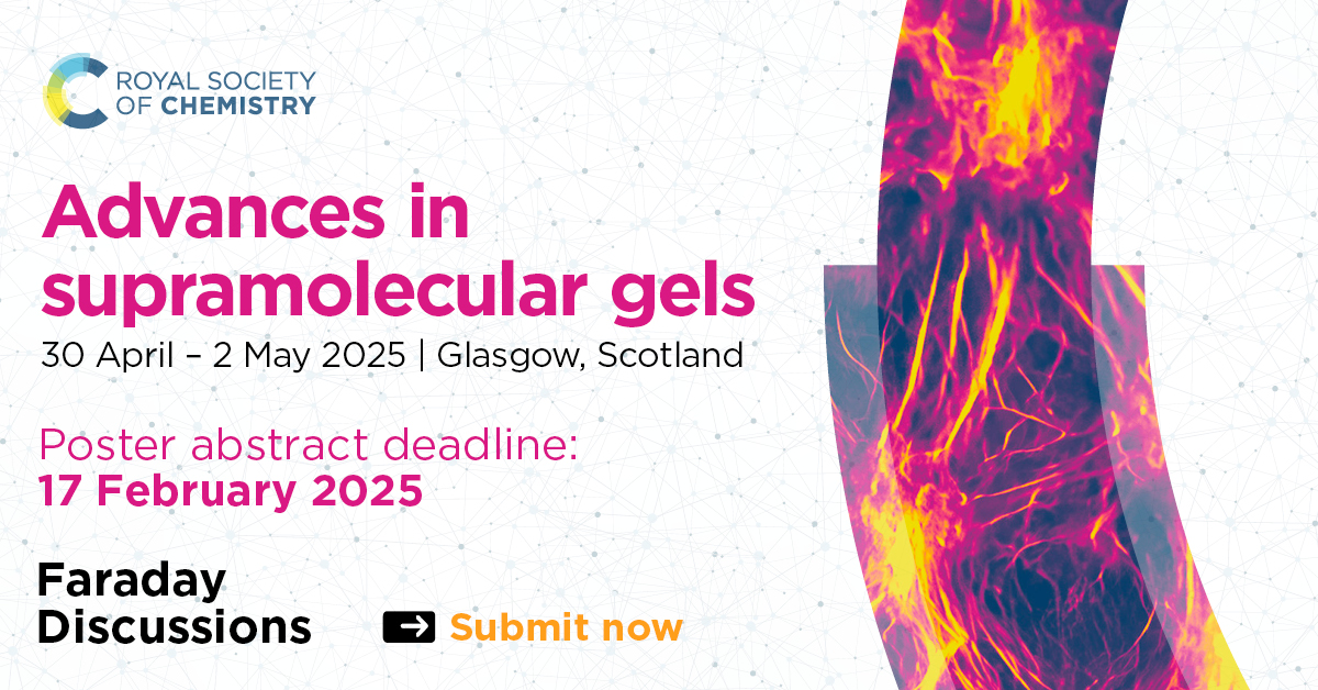 Faraday Discussions (@faraday_d) on Twitter photo There is still time to join us in Glasgow for the π¨π
ππππππ ππ ππππππππππππππ ππππ πππππ
ππ π«πππππππππ
π¨Poster abstract deadline: 17 February 2025
π
30 April - 2 May 2025
πrsc.org/events/detail/β¦
<a href="/RoySocChem/">Royal Society of Chemistry</a> There is still time to join us in Glasgow for the π¨π
ππππππ ππ ππππππππππππππ ππππ πππππ
ππ π«πππππππππ
π¨Poster abstract deadline: 17 February 2025
π
30 April - 2 May 2025
πrsc.org/events/detail/β¦
<a href="/RoySocChem/">Royal Society of Chemistry</a>