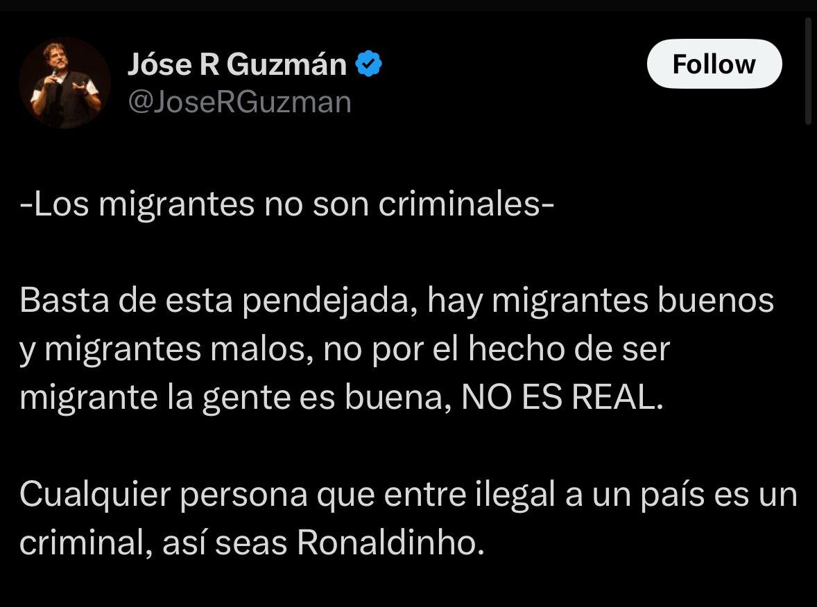 juanpecamara's tweet photo. Hay que tener las bolas de TITANIO para haber explotando una crisis migratoria para hacer crecer tu carrera, además de ser un migrante tú mismo y haber estado PRESO en el extranjero y tuitear esto. https://t.co/6qybfotGxM