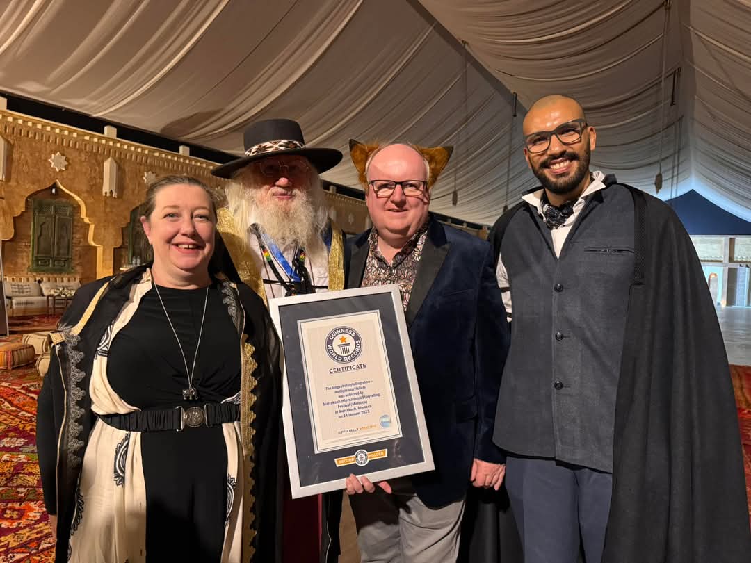 Wow, A Guiness World Record for continuous storytelling 80 hours and 35 minutes! 106 storytellers from 33 countries, 21 mother tongues,  230 workshops in state schools, reaching over 5,000 children. Congratulations Morocco &amp; Marrakech International Storytelling  Festival 🎊🎈❤️
