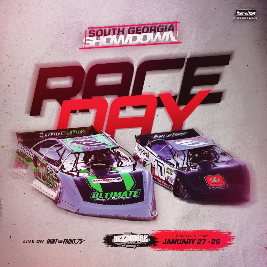 Hunt the Front Super Dirt Series (@huntthefrontsds) on Twitter photo Itโs ๐ฅ๐๐๐๐๐๐ฌ at Needmore Speedway! ๐
The Hunt the Front Super Dirt Series makes itโs Speedweeks debut TONIGHT with the first of two big nights of racing for Needmore Speedwayโs inaugural South Georgia Showdown! ๐
Tonightโs program features๐
๐ฐ $10,000-to-win Super Itโs ๐ฅ๐๐๐๐๐๐ฌ at Needmore Speedway! ๐
The Hunt the Front Super Dirt Series makes itโs Speedweeks debut TONIGHT with the first of two big nights of racing for Needmore Speedwayโs inaugural South Georgia Showdown! ๐
Tonightโs program features๐
๐ฐ $10,000-to-win Super