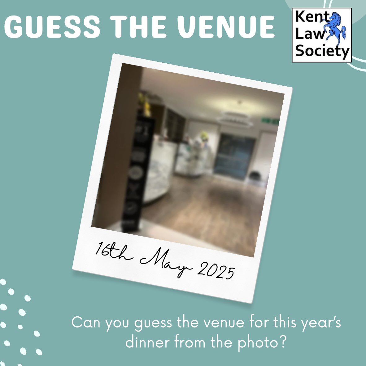 It’s time to get your thinking caps on! 🧢

Can you guess the location of our Annual Law Dinner venue? 🤔

Here is a clue - This venue is named after water 💧

Come back next Monday for another clue!

#lawdinner #guessthevenue #dinnerandawards #locationchallenge