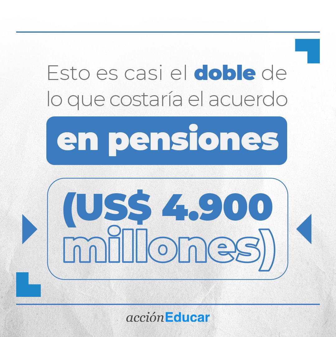 AccionEducar's tweet photo. 💡El Estado va a perder casi el doble del acuerdo en pensiones en los 10 primeros años del FES. 

👀Esto significa menos recursos para las verdaderas urgencias en educación: la inasistencia grave, la convivencia escolar y la deserción. 

https://t.co/NuoDz7YCTm https://t.co/daWWvZD8Av