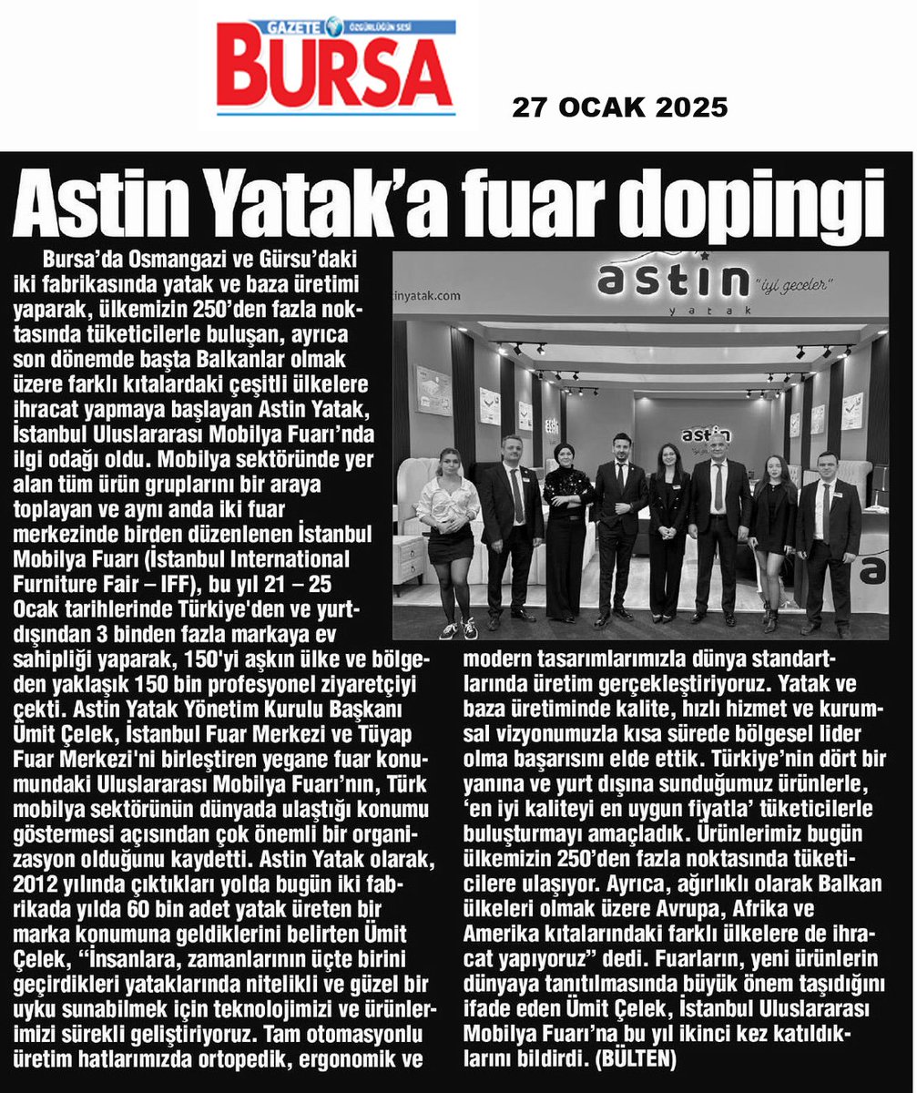 Astin Yatak olarak fuarın dikkat çeken firmaları arasında yer aldık...

#AstinYatak #BasındaBiz #İstanbulMobilyaFuarı