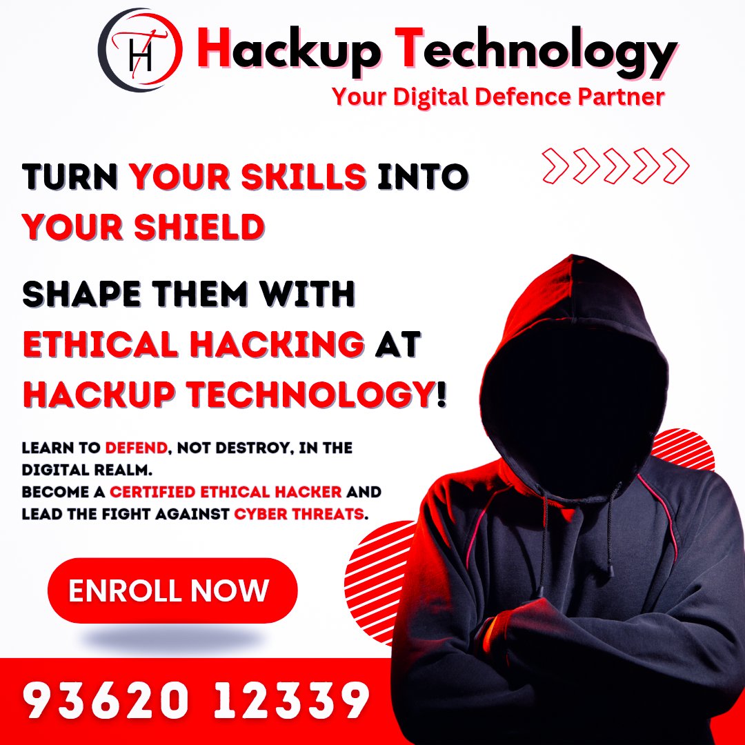 HackupTech's tweet image. "Turn Your Skills into Your Shield! 🛡️
Ready to shape your expertise in the digital world?
#CyberSecurity #EthicalHacking #LearnEthicalHacking #HackupTechnology #DigitalDefence #CyberShield #EthicalHacker #CyberWarriors #CyberSecurityTraining #TechSkills #HackerTraining #Stay