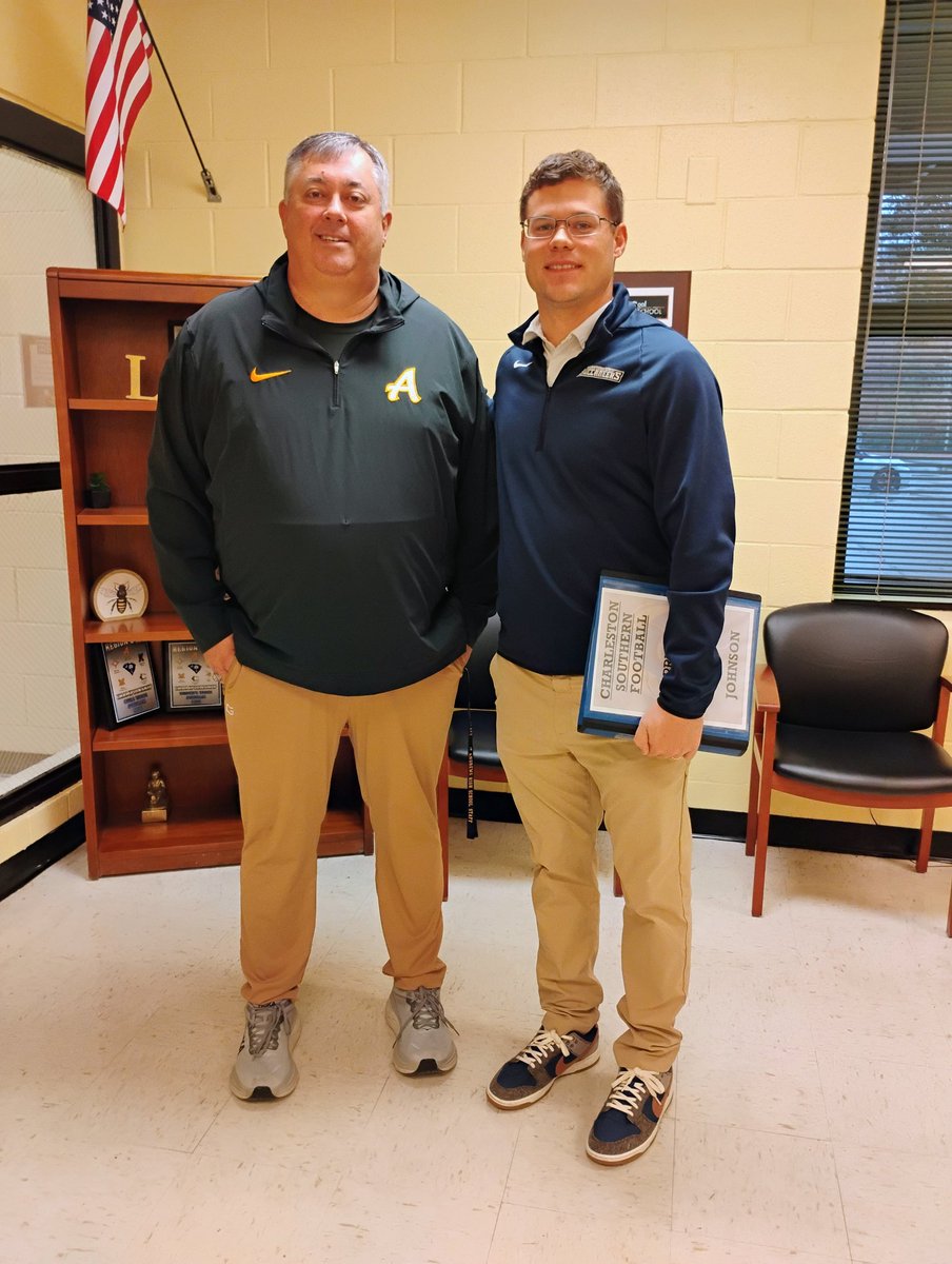 Thank you <a href="/CoachZJohnson22/">Zack Johnson</a> from <a href="/CSU_FB/">Charleston Southern Football</a> for stopping by AHS today.