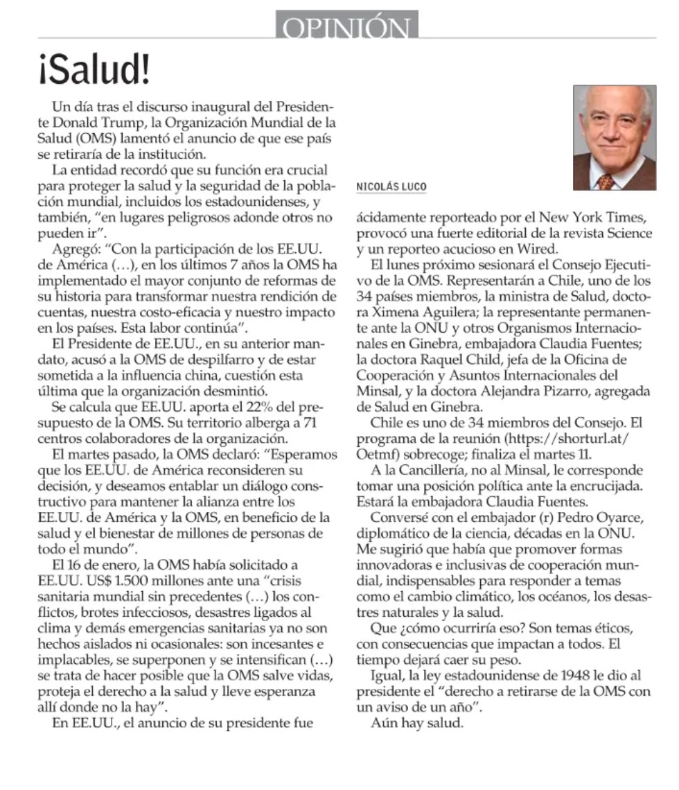 Mi columna de hoy en El Mercurio: