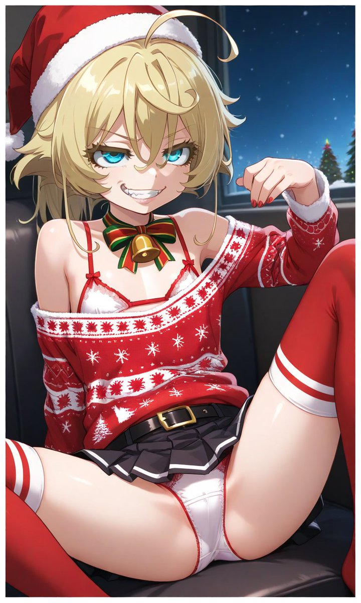eliseo_nup's tweet photo. Tanya...☠ #previousyear #Christmas2024  #pixai #Tanya #AnimeArt [christmas]... [5] https://t.co/ElLJpyZYPo