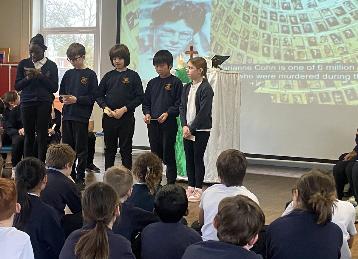 Year 6 led a Celebration of the Word for Year 5 this afternoon on #HolocaustMemorialDay. They spoke about making a better future for us all… it was a respectful and prayerful  celebration… thank you Year 6. #HMD2025 #article2 <a href="/EthosBWCET1/">Ethos@BWCET</a> 💙