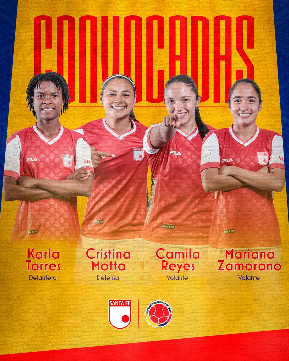 ¡A <a href="/FCFSeleccionCol/">Selección Colombia</a> 🇨🇴! 

Karla Torres, Cristina Motta, Cami Reyes y Mariana Zamorano fueron convocadas al primer microciclo local de la Selección de Mayores.

¡Éxitos Leonas 🇮🇩!