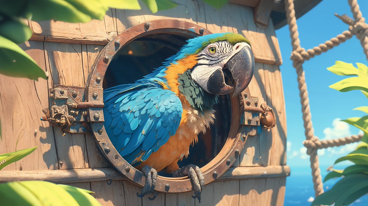 thebaytoken's tweet photo. 🌞 GM, Ye Salty Sea Dogs! 🏴‍☠️

Peedy the Parrot 🦜 is squawkin’ orders—“Set yer sights on treasure or walk the plank!” 🗺️💰

What loot be on yer horizon today? Drop anchor in the comments! 

Keep yer compass true, crew—bold hearts always find gold! ✨

Let’s make it a pirate’s day to remember!

🏴‍☠️ $BAY