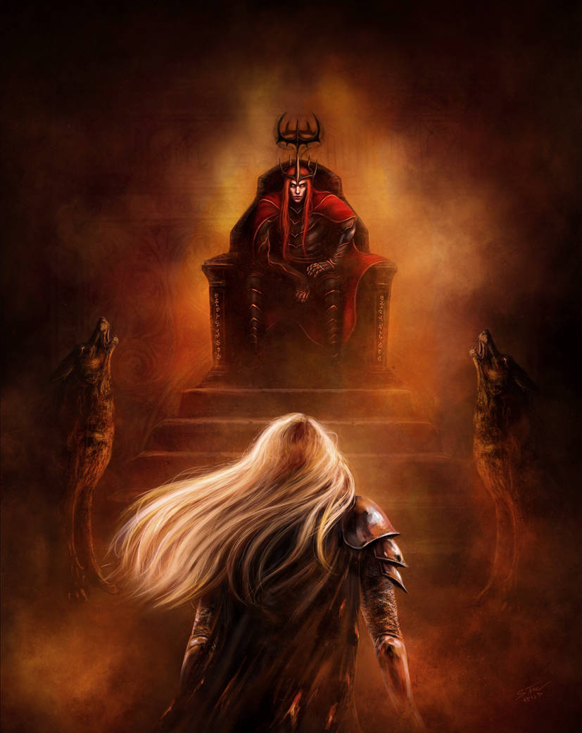 Finrod y Sauron de KuraiGeijutsu (deviantart.com/kuraigeijutsu/…)