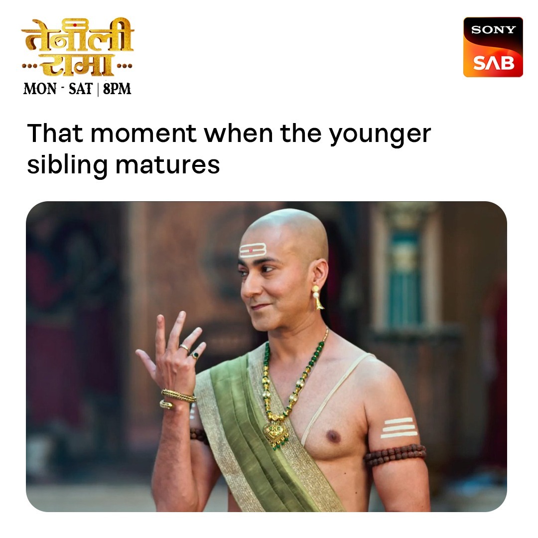 sabtv's tweet photo. Waah! Bacha bada ho gaya 🥹

Dekhiye 𝐓𝐞𝐧𝐚𝐥𝐢 𝐑𝐚𝐦𝐚, 𝐤𝐚𝐥 𝐫𝐚𝐚𝐭, 𝟖 𝐛𝐚𝐣𝐞 sirf #SonySAB par

#TenaliRamaOnSonySAB #TenaliRama #SonySAB #NewShow #NewShowAlert #IndianTelevision #Entertainment #Hero #IndianHeritage #IndianHistory #IndianHero #ThisDecember #Drama #Comedy #Fun