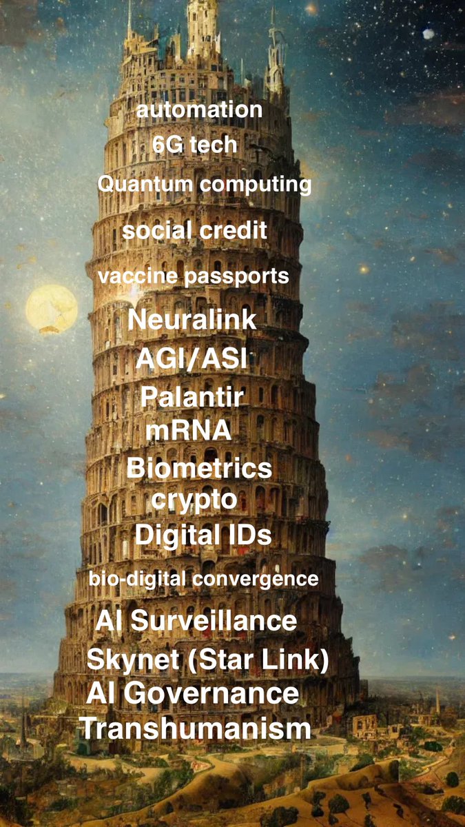 The “Golden Age,” the Age of Aquarius, the new Aeon of cybernetic immortality, the new Atlantis, the “Utopian” age, the “Great Awakening,” the age of Lucifer’s false light, etc.

BABEL 2.0 — except the bricks are much more sinister this time around
