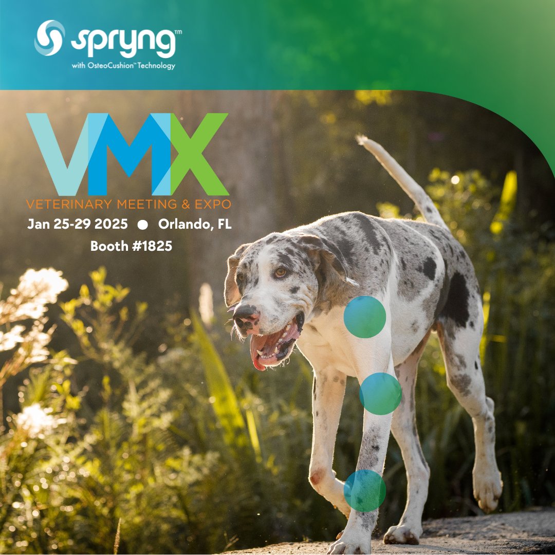 Good morning #VMX2025 attendees! Did you know Spryng™ is an innovative veterinary medical device that helps to support a healthier joint, leading to improved mobility and comfort? Come find us at #VMX Booth 1825 to learn more!

#NAVC <a href="/The_NAVC/">NAVC</a>