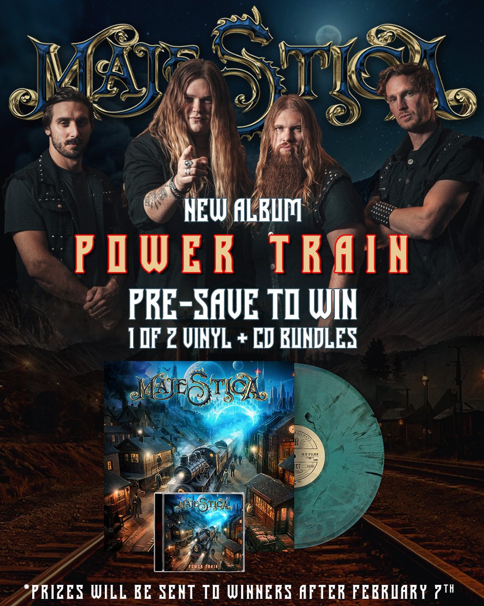 Only 10 days until the release of Power Train! 🚂 Pre-save the album now and enter our giveaway for a chance to win 1 of 2 vinyl + CD bundles: majestica.bfan.link/powertrain-alb…

Winners will be drawn at random after release day on February 7th. Don't miss your chance!
