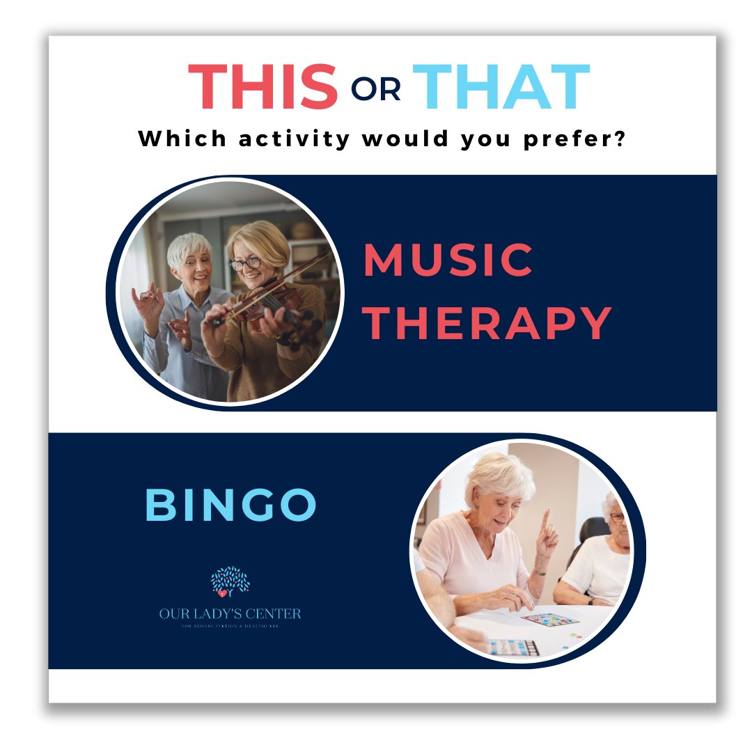 olcenterrehab's tweet image. 🎵🌟 We want to know! Do you prefer the calming sounds of Music Therapy or the thrill of Bingo? Let us know in the comments below! 💬💖 #MusicTherapyOrBingo #ActivityChallenge #SeniorEngagement