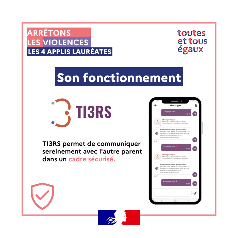 egalite_gouv's tweet photo. #ArrêtonsLesViolences I 🔒✉  @ti3rs_app est conçue pour les parents séparés victimes de violences conjugales, cette application sécurise leurs échanges grâce à une messagerie protégée et un historique conservé. 

👩‍👧‍👦 Elle garantit confidentialité et sérénité.