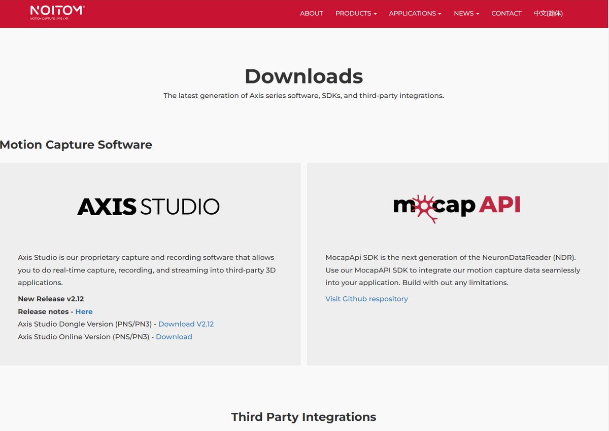 All Axis Studio and software downloads can now be found here - noitom.com/perception-neu…