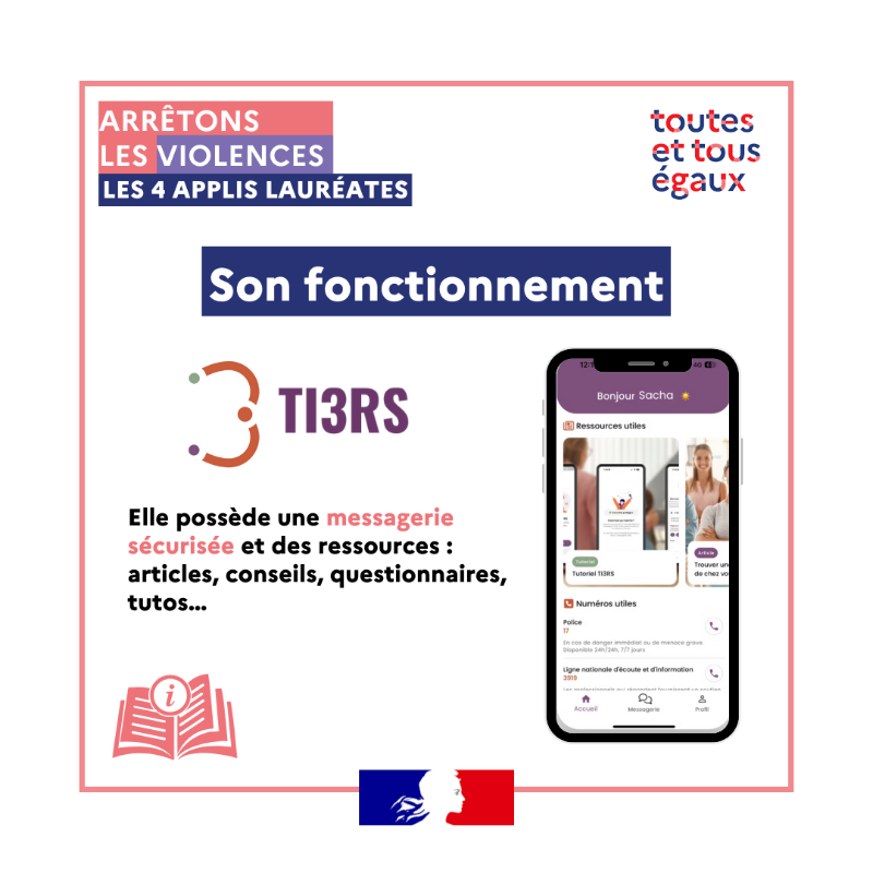 egalite_gouv's tweet photo. #ArrêtonsLesViolences I 🔒✉  @ti3rs_app est conçue pour les parents séparés victimes de violences conjugales, cette application sécurise leurs échanges grâce à une messagerie protégée et un historique conservé. 

👩‍👧‍👦 Elle garantit confidentialité et sérénité.