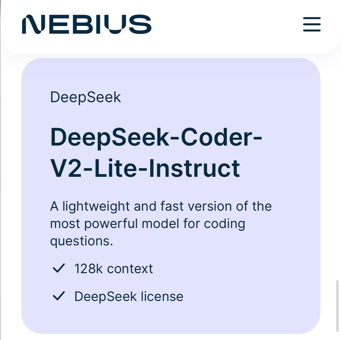 $NBIS getting dragged down with DeepSeek competitors

Nebius is not a DeepSeek competitor