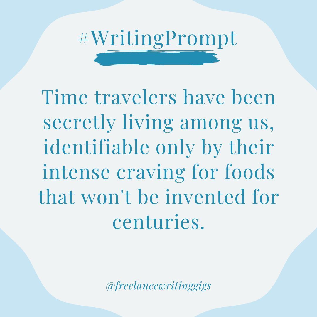 FreelanceWJ's tweet image. You're one of them. Share a recipe. 🥘 

#WritingPrompt #WritingPrompts #WritingExercise #CreativeWriting 
#TimeTravel #Food