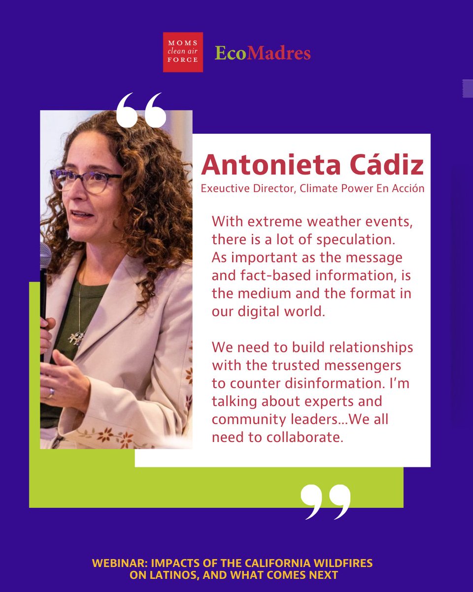 #ICYMI Here are some key messages from our discussion on the devastating impacts of the California wildfires on Latino communities, and how we need to move forward together.

Thank you to our speakers <a href="/queerbrownvegan/">Isaias Hernandez</a>, Sonja Diaz of Latina Futures 2050 Lab, &amp; <a href="/AntonietaCadiz/">Antonieta Cadiz</a>.