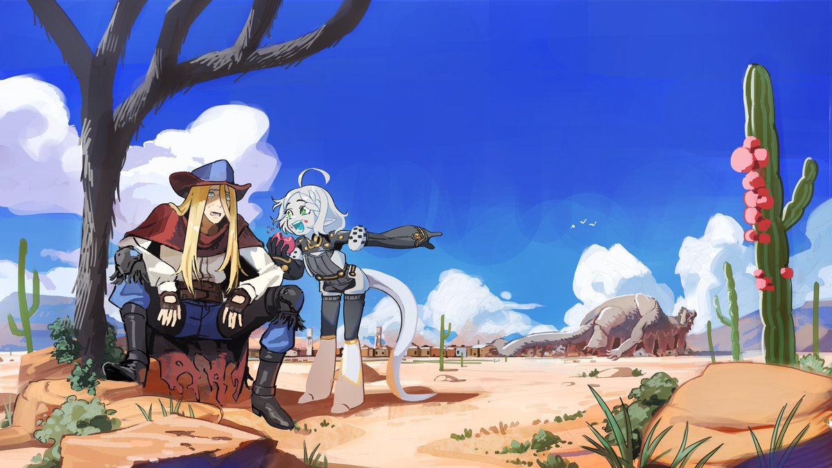 nikugiya's tweet image. "Wrecking the town wasn't MY fault. Why do I gotta leave!?"