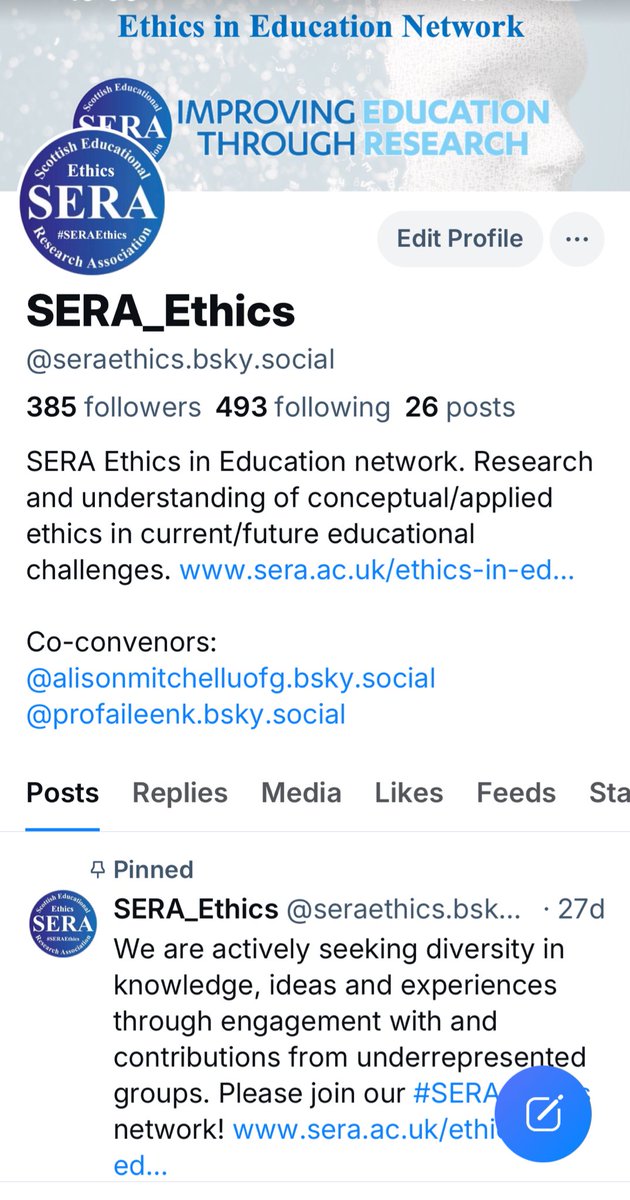 SERAEthics (@seraethics) on Twitter photo Please follow us on our Bluesky account to continue to receive updates about <a href="/SERA_Conference/">SERA</a> Ethics in Education network. <a href="/UofGEducation/">School of Education</a> <a href="/StrathEDU/">Strathclyde Institute of Education</a> <a href="/dundeeuni/">University of Dundee</a> <a href="/aberdeenuni/">University of Aberdeen</a> <a href="/MorayHouse/">Moray House School of Education and Sport</a> @SERA_LiSEN <a href="/SERA_ECR/">SERA Early Career Researchers Network</a> <a href="/SERA_TPN/">SERA Theory and Philosophy Network</a> <a href="/SERA_EY/">SERA Early Years</a>
bsky.app/profile/seraet… Please follow us on our Bluesky account to continue to receive updates about <a href="/SERA_Conference/">SERA</a> Ethics in Education network. <a href="/UofGEducation/">School of Education</a> <a href="/StrathEDU/">Strathclyde Institute of Education</a> <a href="/dundeeuni/">University of Dundee</a> <a href="/aberdeenuni/">University of Aberdeen</a> <a href="/MorayHouse/">Moray House School of Education and Sport</a> @SERA_LiSEN <a href="/SERA_ECR/">SERA Early Career Researchers Network</a> <a href="/SERA_TPN/">SERA Theory and Philosophy Network</a> <a href="/SERA_EY/">SERA Early Years</a>
bsky.app/profile/seraet…
