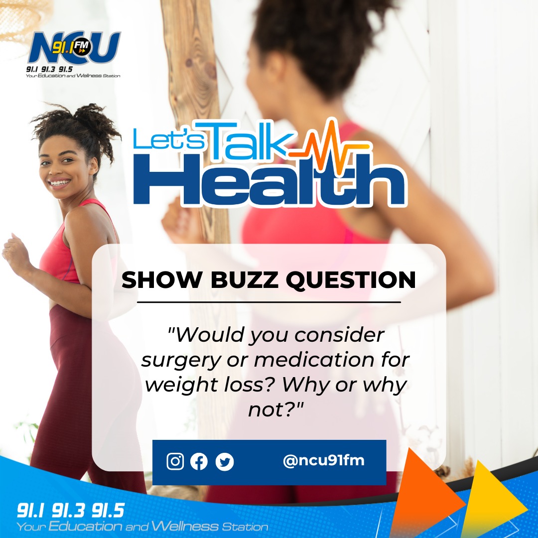 NCU91FM's tweet photo. Weight loss is a personal journey, and for some, surgery or medication might be an option. 🤔 Would you consider surgery or medication for weight loss? Why or why not?

Drop your thoughts in the comments! ⬇️

#LetsTalkHealth #WeightLossJourney #HealthDecisions #NCUFM #Weightloss https://t.co/8hBHjKVTkO