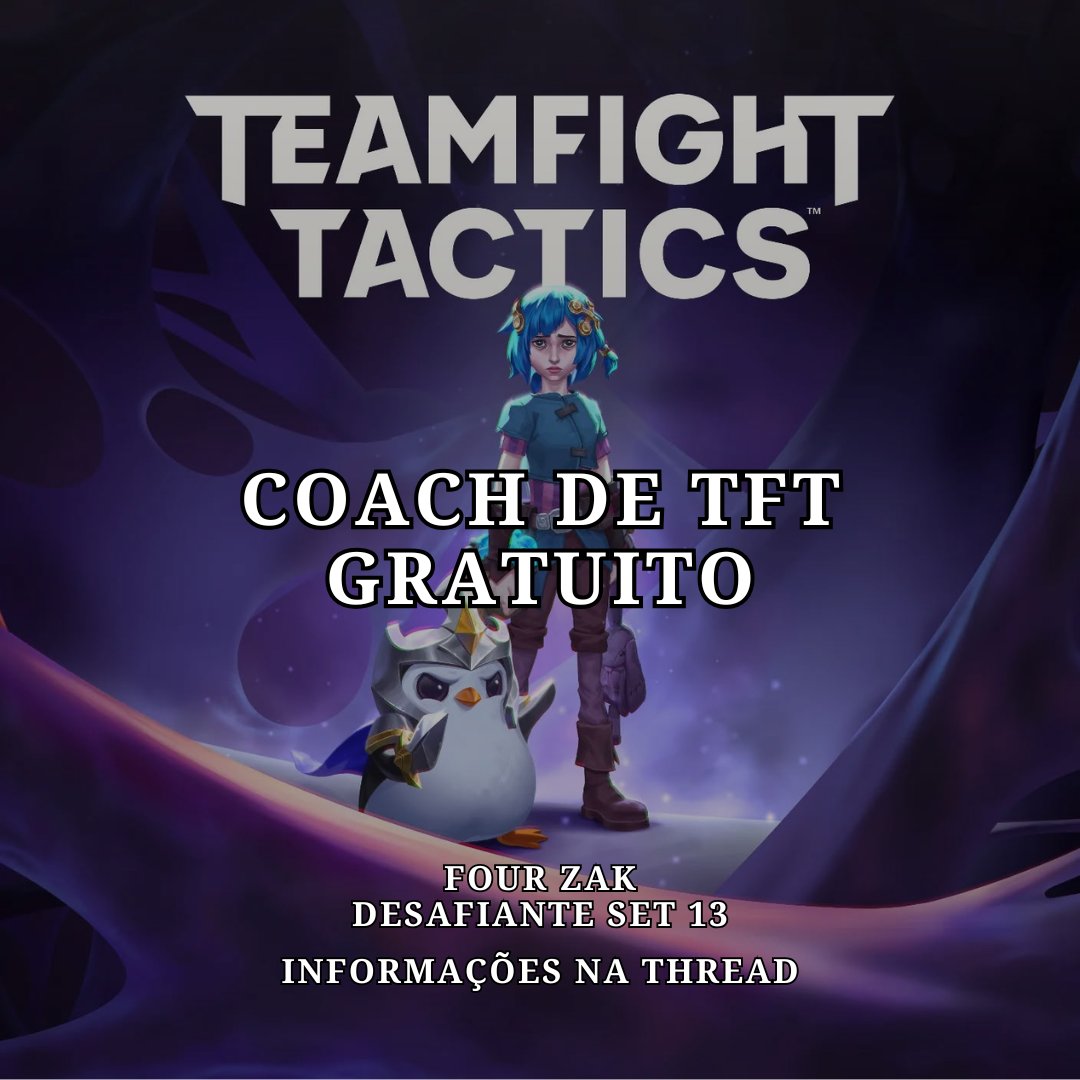 🎮Está preso no elo ou quer melhorar no TFT?
Eu sou o FOUR Zak, atualmente Challenger com +1000 PDLs, e estou lançando um projeto de coaching GRATUITO para ajudar jogadores do Low Mestre ou abaixo a evoluir no jogo!

1/7