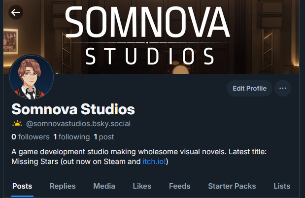 somnovastudios's tweet photo. We're live on the blue site! Please give us a follow. https://t.co/cD9S16ezo3