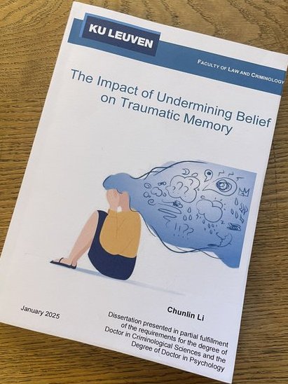 Stefaan Pleysier (@stefaanpleysier) on Twitter photo As of today, we have a new doctor in criminology <a href="/LINCriminology/">LINC</a>! Chunlin Li (Elsa) defended her PhD (a joint degree with <a href="/MaastrichtU/">Maastricht University</a>) on ‘The Impact of Undermining Belief on Traumatic Memory’. Congratulations dr. Li, also to the proud promotores <a href="/HenryOtgaar/">Henry Otgaar</a> and Peter Muris! As of today, we have a new doctor in criminology <a href="/LINCriminology/">LINC</a>! Chunlin Li (Elsa) defended her PhD (a joint degree with <a href="/MaastrichtU/">Maastricht University</a>) on ‘The Impact of Undermining Belief on Traumatic Memory’. Congratulations dr. Li, also to the proud promotores <a href="/HenryOtgaar/">Henry Otgaar</a> and Peter Muris!