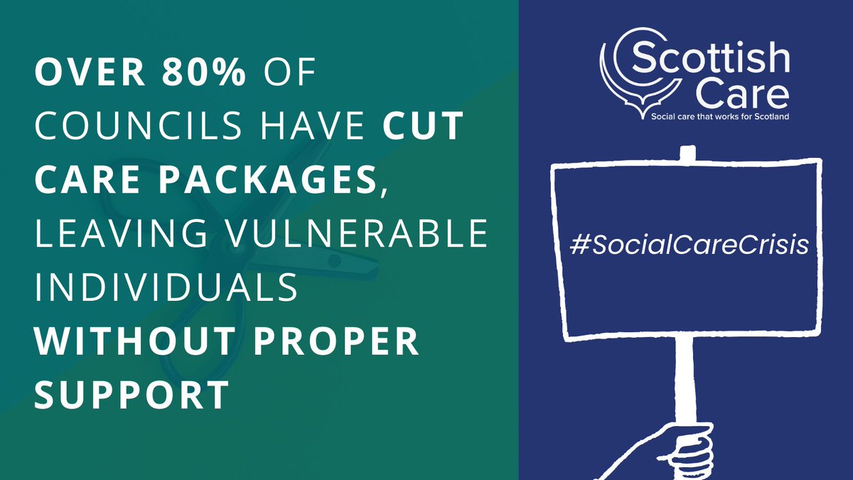 Scottish Care (@scottishcare) on Twitter photo 📣<a href="/scottishcare/">Scottish Care</a> & @skynews survey finds over 80% of councils have cut care packages in Scotland, leaving vulnerable individuals without proper support.
Urgent action is needed.
Read our media statement: buff.ly/4jz92kp
#CareCrisis #SocialCare #CareAboutCare 📣<a href="/scottishcare/">Scottish Care</a> & @skynews survey finds over 80% of councils have cut care packages in Scotland, leaving vulnerable individuals without proper support.
Urgent action is needed.
Read our media statement: buff.ly/4jz92kp
#CareCrisis #SocialCare #CareAboutCare
