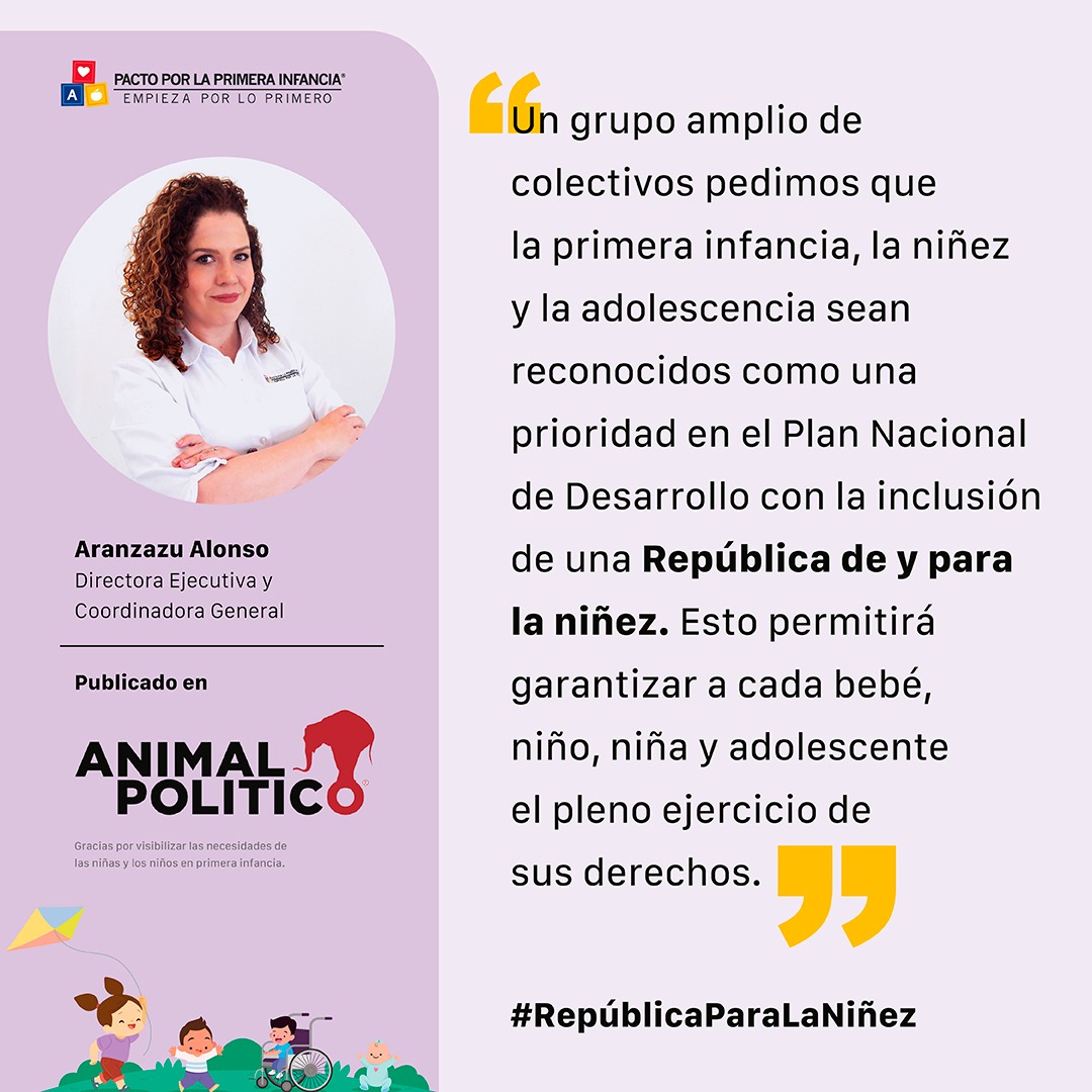📢En el México que soñamos, niñas, niños y adolescentes deben ser el corazón de la transformación hacia la justicia y el bienestar 🇲🇽. Ellos representan el 28.1% de la población y merecen ser prioridad.

✍️"Una república para la niñez", escribe <a href="/arantzaalonso/">Aranzazu Alonso</a> en <a href="/Pajaropolitico/">Animal Político</a>
