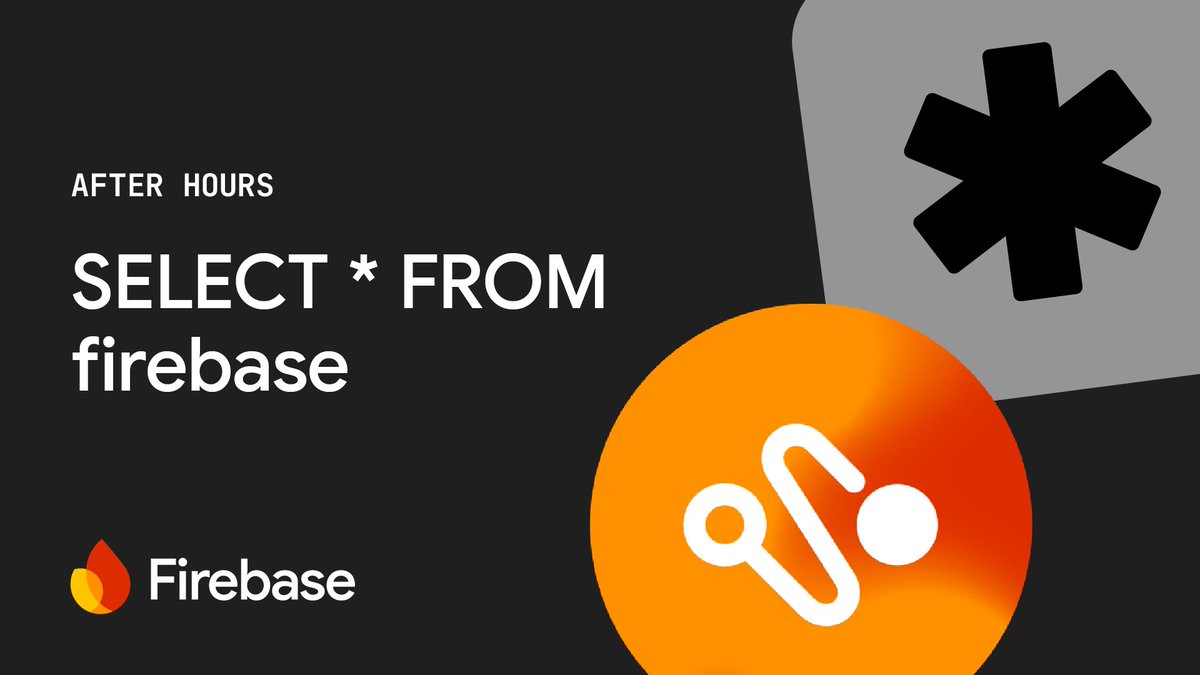 Firebase's tweet image. Firebase now has SQL. Yes, that's right! You can choose between NoSQL and SQL when it comes to managing your data.

🎥 On the next #FirebaseAfterHours, Peter and Nohe will be joined by Firebase product manager Tyler Crowe who will spill the beans on how you can use SQL in your…