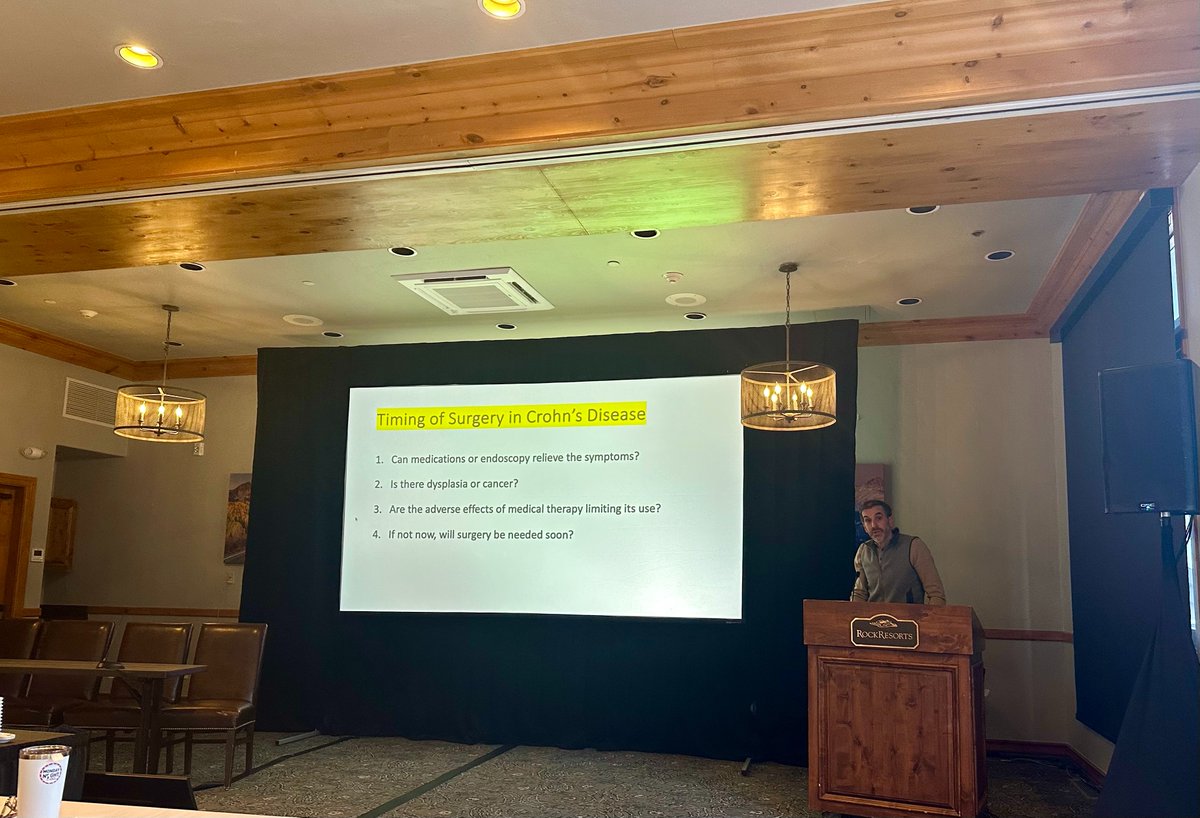 Congratulations to our faculty presenting at the 42nd Annual Medical &amp; Surgical Gastroenterology Conference - Jon Vogel, MD, Professor and Colorectal Surgery Section Head discussed timing of surgery with Crohn's Disease. <a href="/JonVogel7/">Jon Vogel</a> <a href="/CUDeptSurg/">CU Department of Surgery</a> #ImproveEveryLife