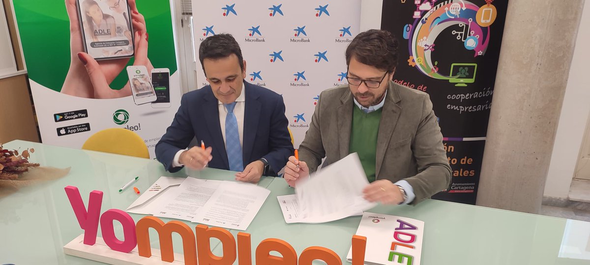 DeCarthago's tweet image. Firmamos convenio con @caixabank con el objetivo de mejorar la financiación y promoción de las empresas desarrolladas con nuestros programas de emprendimiento 
@adlecartagenaes ✅️

#Cartagena 
#Microbank
#ComunidadEmprendedora