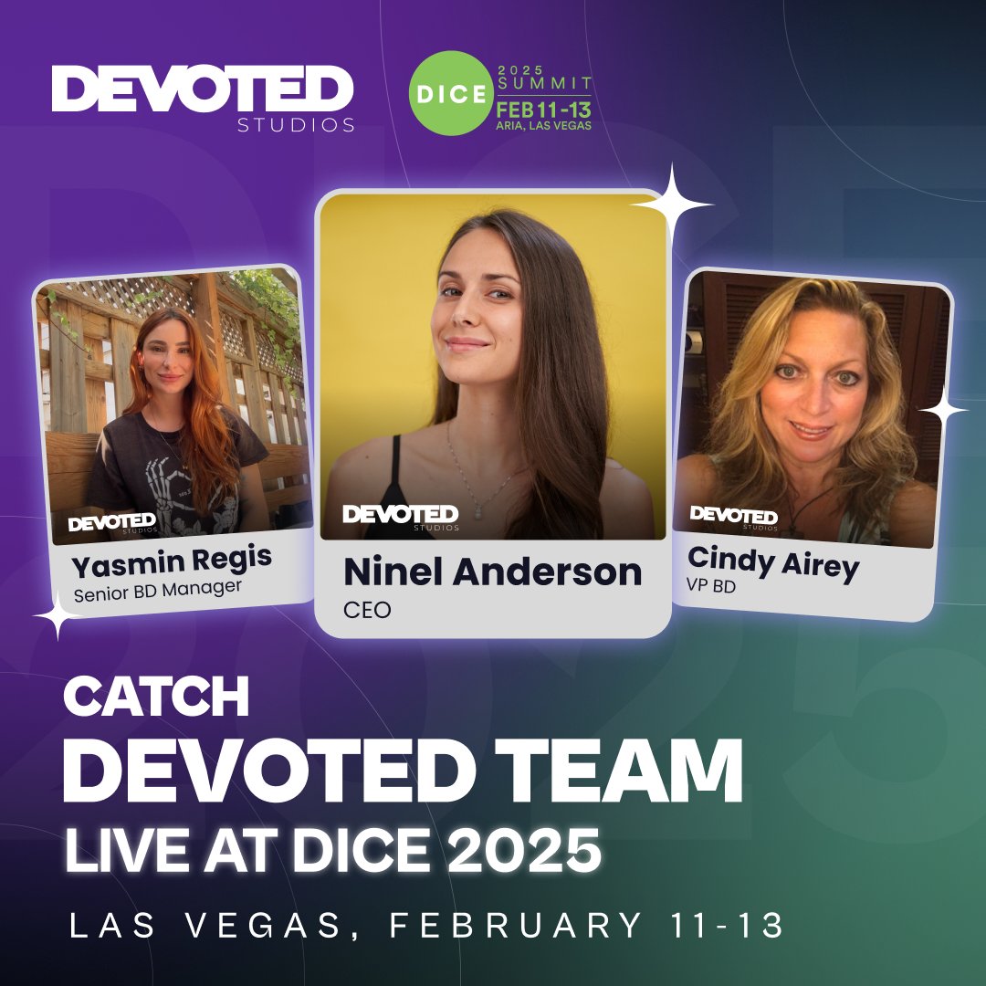 Ninel Anderson (@ninelanderson) on Twitter photo Just two weeks to D.I.C.E. Summit 2025! Excited to head to Vegas with the amazing ladies! Always a blast catching up with industry friends and exploring new ways to create great games together. Who’s coming? Let’s grab a coffee and chat! ☕#DICE2025 #DevotedStudios
<a href="/Official_AIAS/">Academy of Interactive Arts & Sciences</a> Just two weeks to D.I.C.E. Summit 2025! Excited to head to Vegas with the amazing ladies! Always a blast catching up with industry friends and exploring new ways to create great games together. Who’s coming? Let’s grab a coffee and chat! ☕#DICE2025 #DevotedStudios
<a href="/Official_AIAS/">Academy of Interactive Arts & Sciences</a>