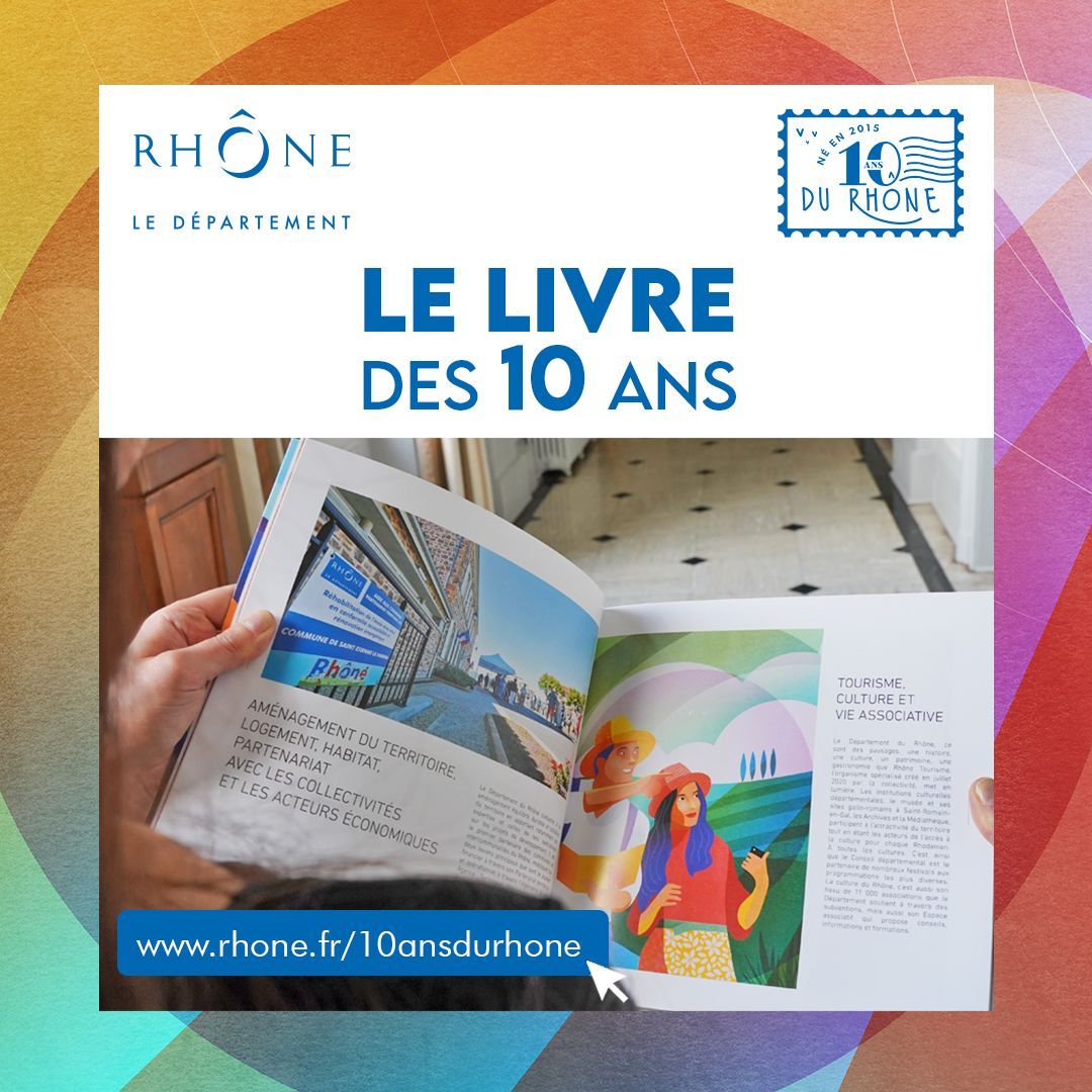 👉 En 2025, découvrez un livre anniversaire retraçant 10 ans d’histoire et de projets marquants pour les Rhodaniens.
🤓 Plongez dans les racines et l’évolution du Rhône, ce territoire unique.

🖱️ En savoir plus : buff.ly/3Pt8ZsC