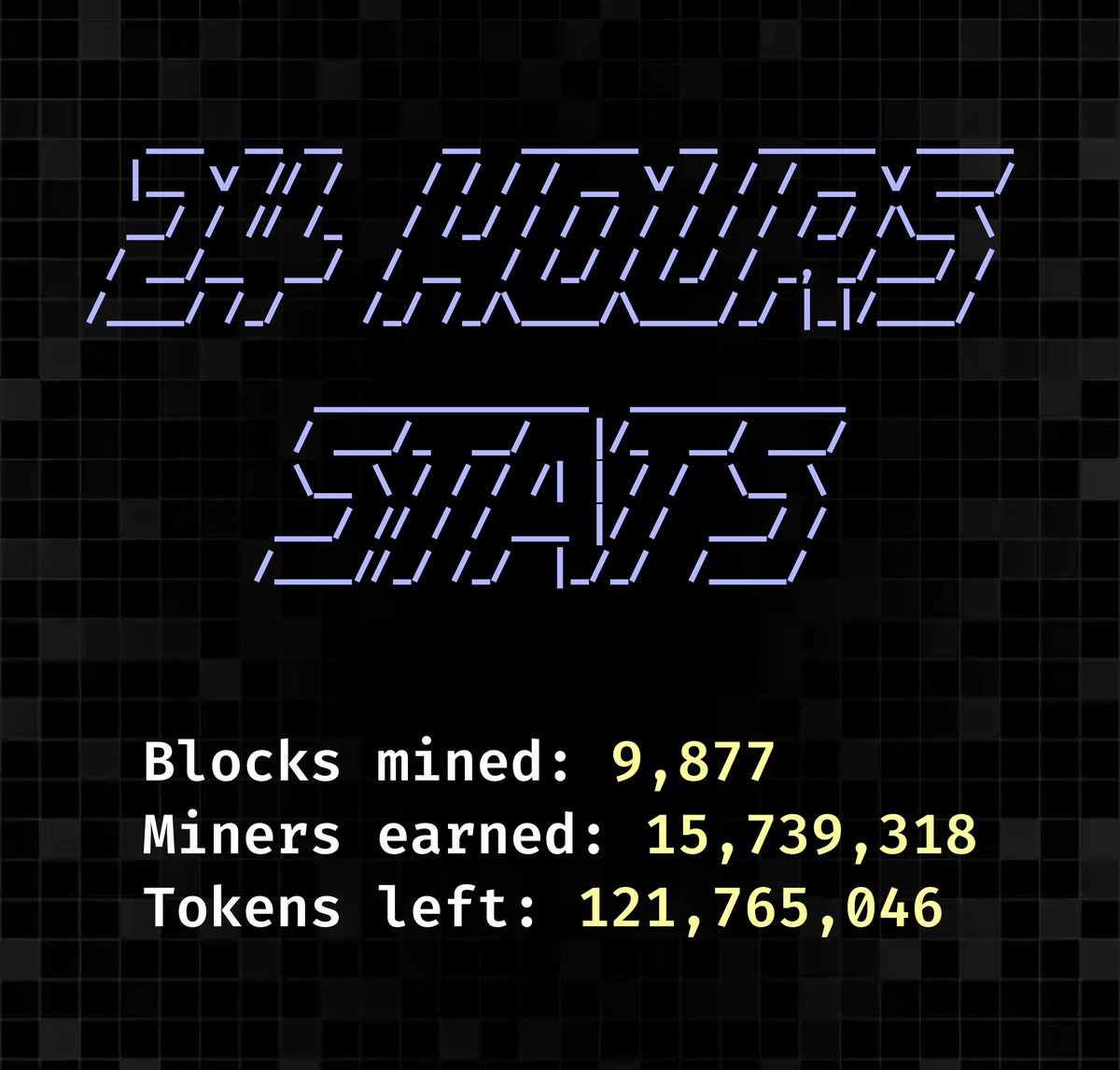 #Memhash Last 24 Hours Stats     

# code - 7500_night_bonus #    

#Memhash #Ton