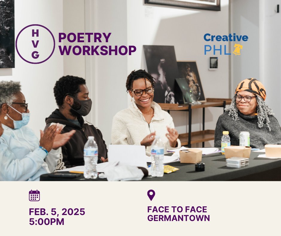 Explore the healing power of poetry at Face to Face Germantown on Weds, Feb.5, from 5-7:30PM. Led by Trapeta Mayson &amp; Yolanda Wisher, this free workshop is open to all Germantown residents. Attendees receive a $50 stipend. No experience needed—RSVP today ➡️bit.ly/3CD2MYe