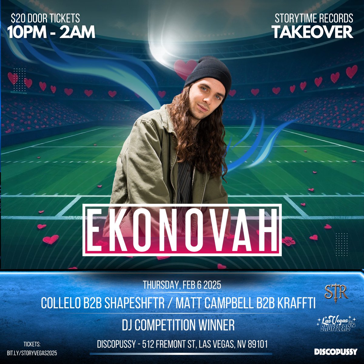 Las Vegas! 🎰🏈✨

Join us Feb 6th Super Bowl pre party at Discopussy w/ <a href="/Ekonovah/">Ekonovah</a> and friends! 

Tickets available now: bit.ly/storyvegas2025