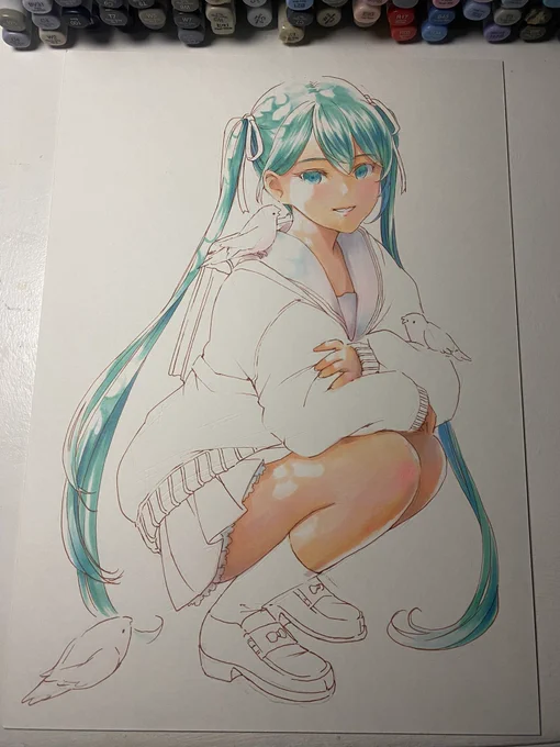 早朝お絵描きタイム¶(⁄•˅̮•∖)⁋ 
