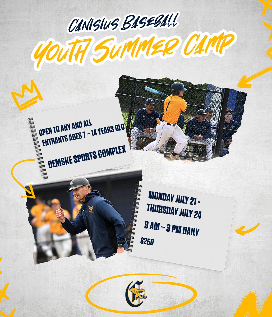 🚨Summer Camp🚨

Registration is open for our Youth Summer Camp!

Come out to the Demske for some summer baseball!

Sign up today ➡️ Canisiusbaseball.Totalcamps.com