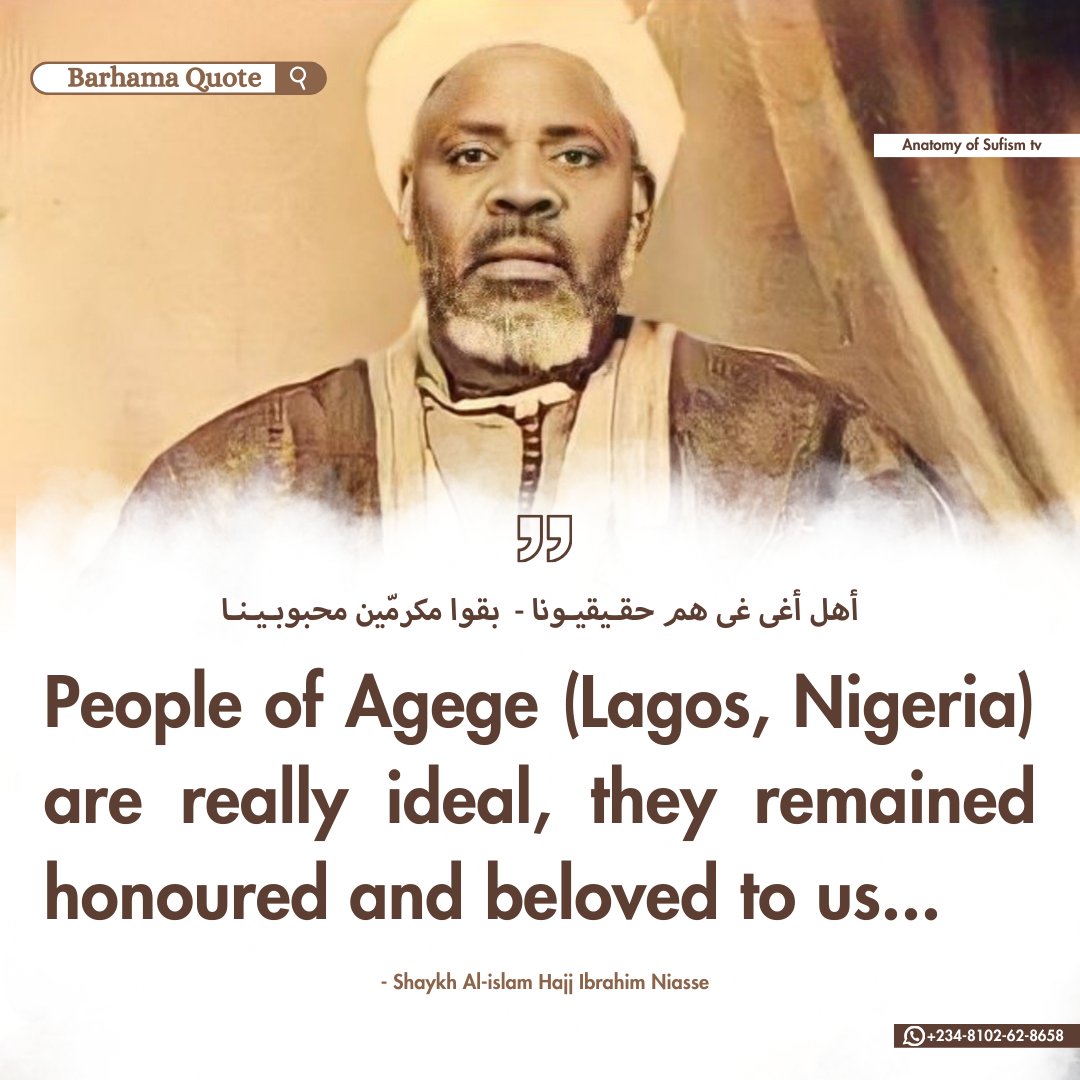 AnatomyOfSufism's tweet photo. Shaykh Al-islam hajj Ibrahim Niasseal-Kawlakhi’s Naylul-Mafāz (Travelogue)       

•My Journey to Lagos.

Via: Anatomy of Sufism TV 

🧵 https://t.co/8bCV3mfF34